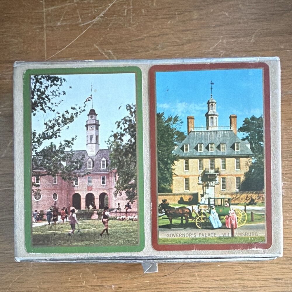 Congress Playing Cards Cel-U-Tone Finish 2 Decks in Case, Architecture Theme